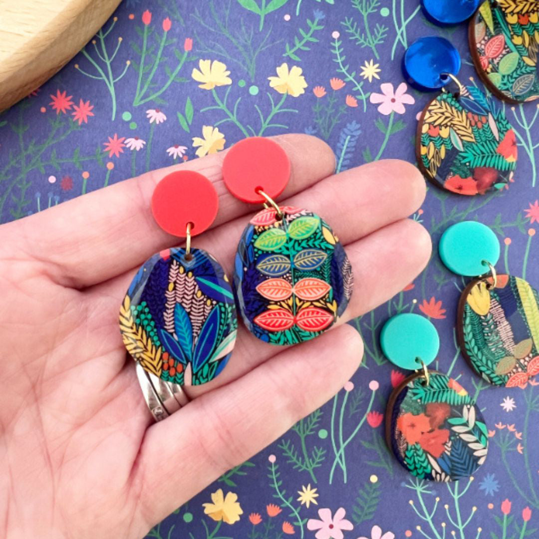 colourful floral earring drops