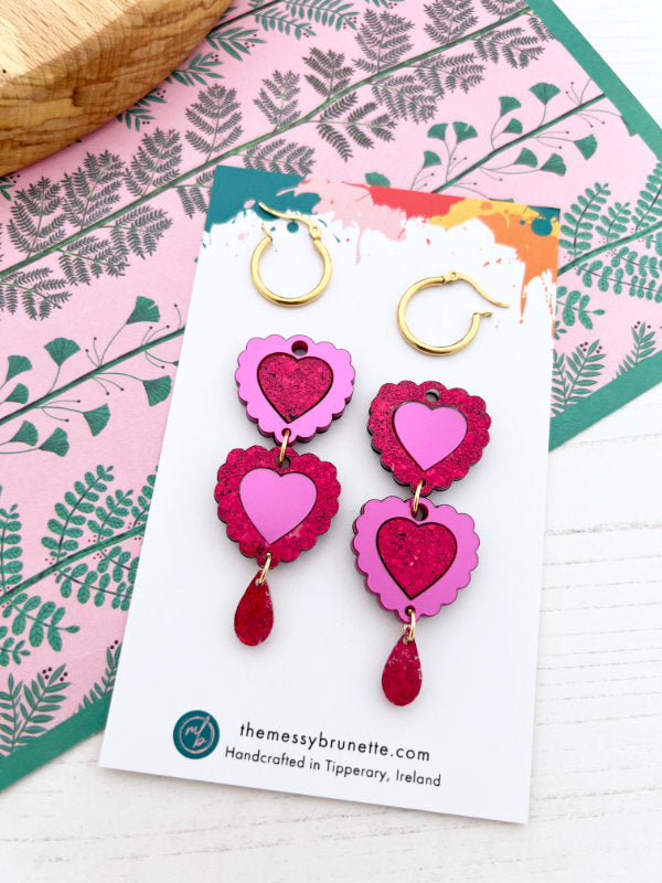 Handmade Earring made in Ireland by The Messy Brunette Jewellery Brand