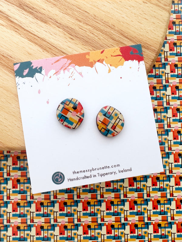 Bauhaus Inspired Large Stud Earrings