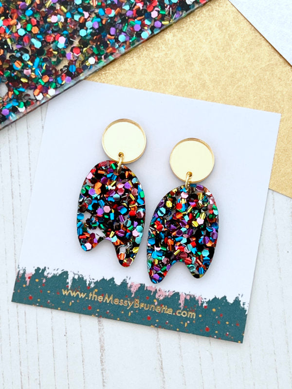 Party Multi Colour Sparkle Earrings