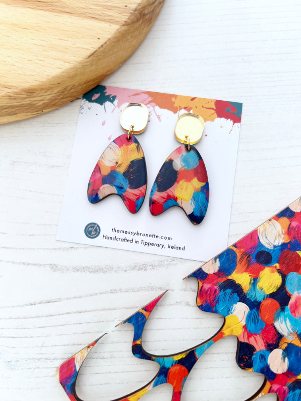 Paint Splash Funky Earring Drops