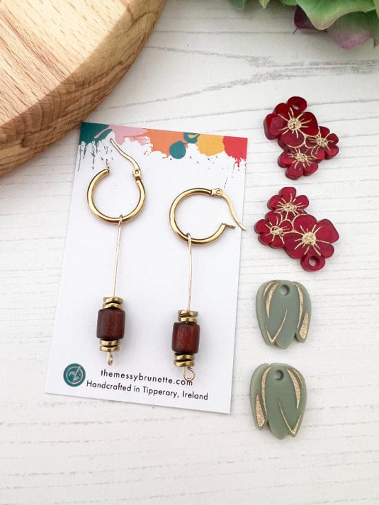 Mix and Match Floral Charm Hoop Earrings The Messy Brunette