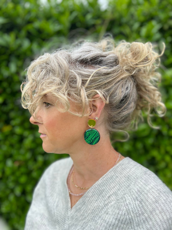 Pink & Green Statement Earrings earrings The Messy Brunette