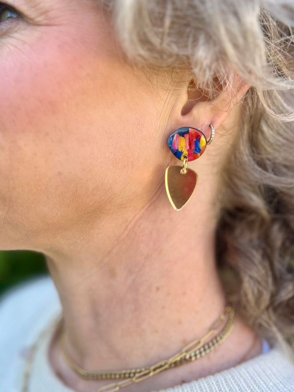Mini Brush Stroke Drop Earrings