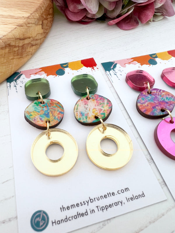 Pebble Circle Drop Earrings in 2 Styles