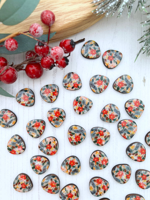 Christmas Poinsettia Stud Earrings