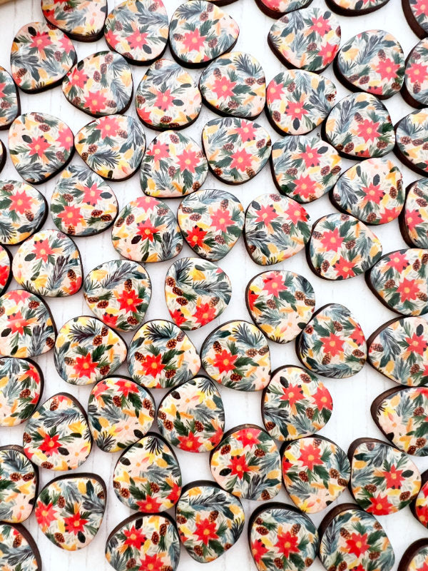 Christmas Poinsettia Stud Earrings