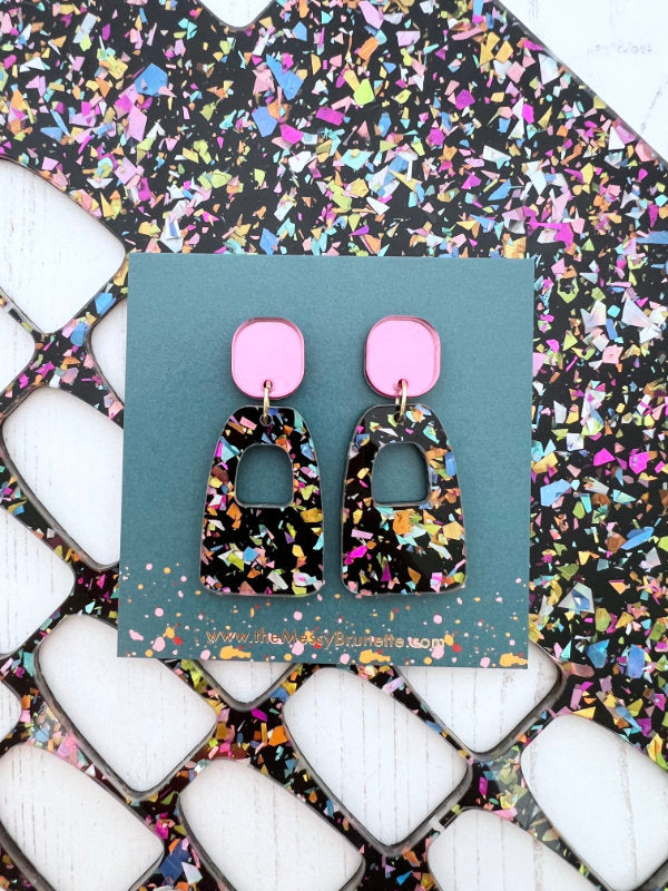 Retro Disco Glitter Earrings