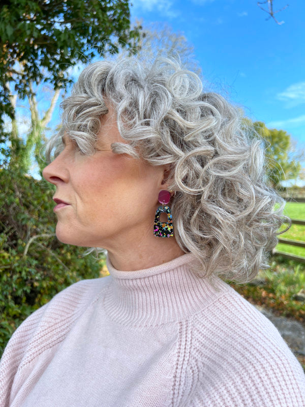 Retro Disco Glitter Earrings