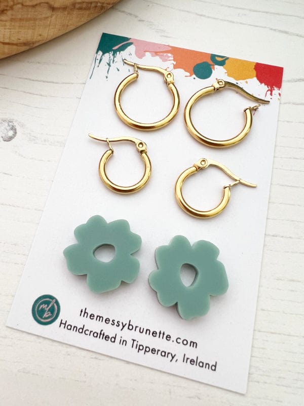 Blossom Hoop Earrings in 6 Colours earrings The Messy Brunette