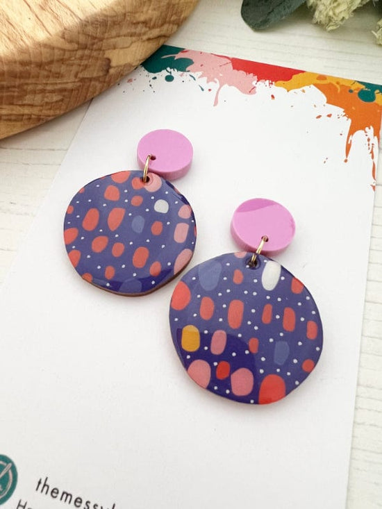 Dots and Dashes Purple Earrings in 2 Styles earrings The Messy Brunette