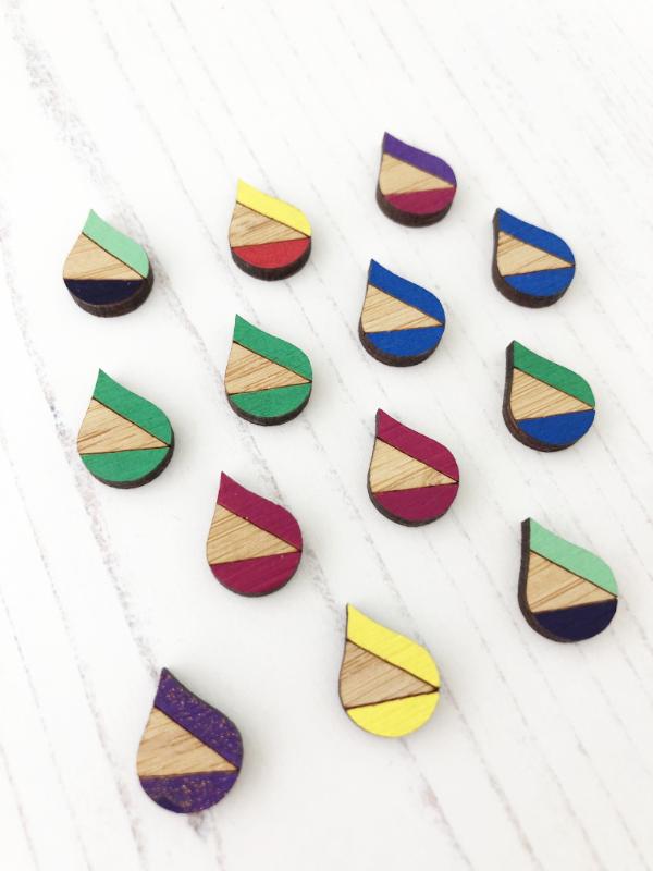 bright colourful everyday stud earrings