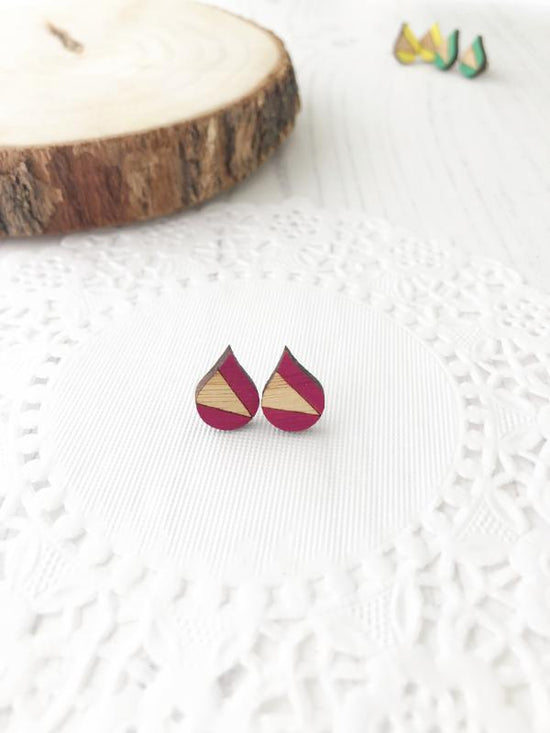 bright colourful everyday stud earrings in pink