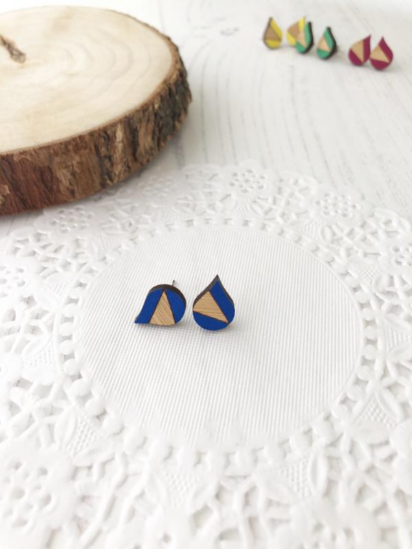 bright colourful everyday stud earrings in blue