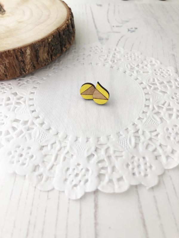 bright colourful everyday stud earrings in yellow
