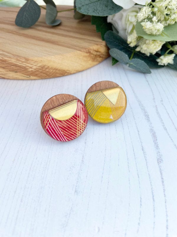 Fashion Ring in Red & Yellow Geo Ring 32mm TheMessyBrunette