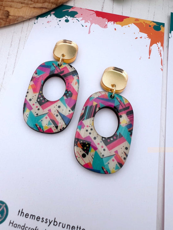 80s Style Earring Drops in Styles Big 80s Earring Made in