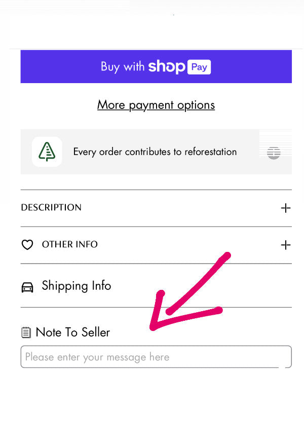 notes to seller section