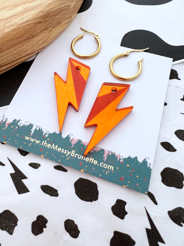 Amber Bolt Hoop Earrings