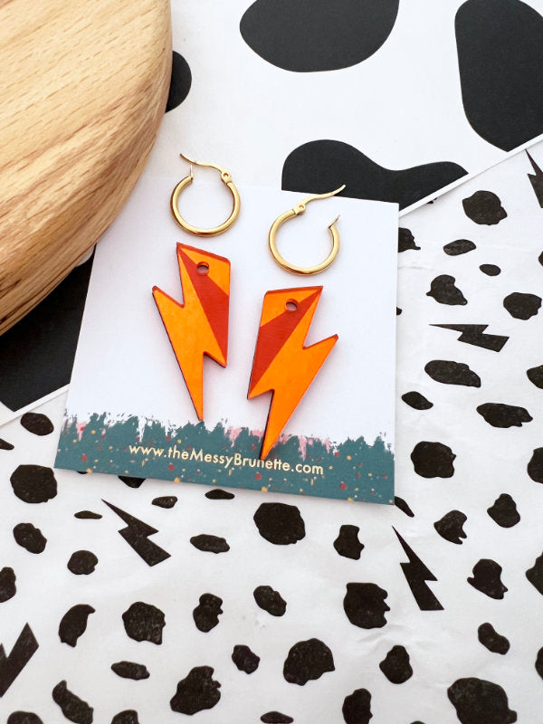 Amber Bolt Hoop Earrings