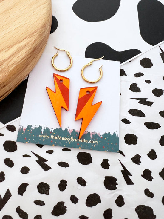 Amber Bolt Hoop Earrings