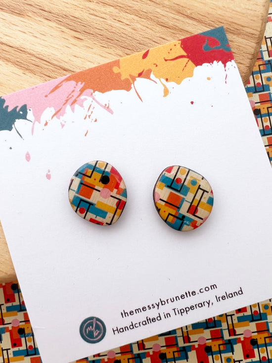 Bauhaus Inspired Large Stud Earrings