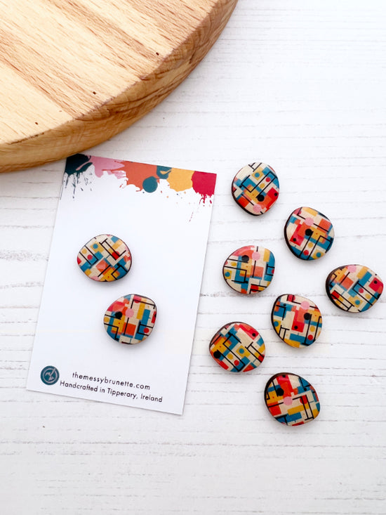 Bauhaus Inspired Large Stud Earrings