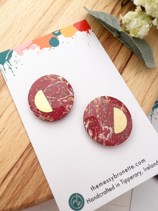 Load image into Gallery viewer, Colourful Splatter Stud Earrings
