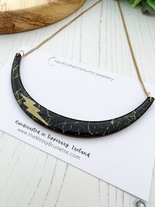 Black and Gold Arch Style Necklace