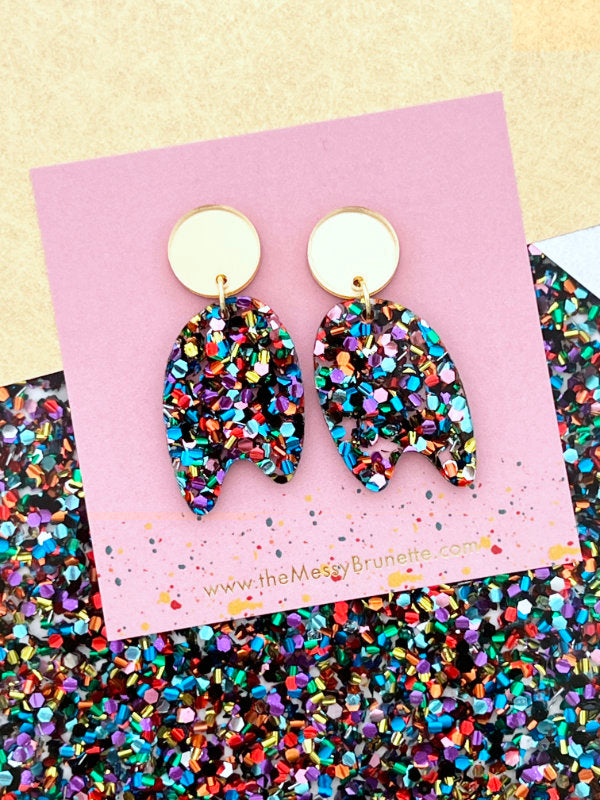 Party Multi Colour Sparkle Earrings