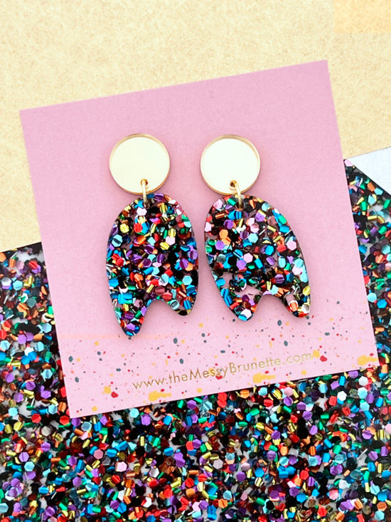 Party Multi Colour Sparkle Earrings