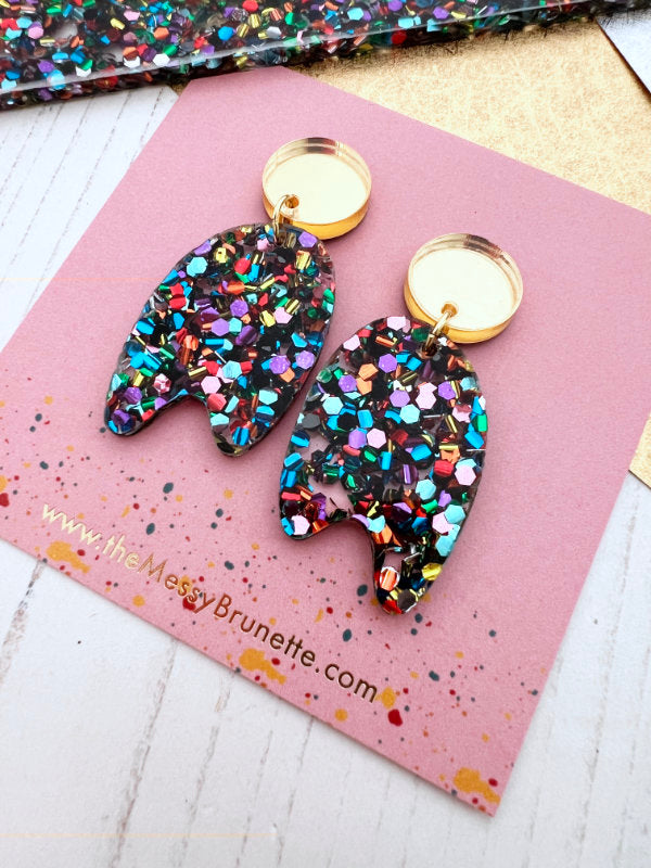 Party Multi Colour Sparkle Earrings