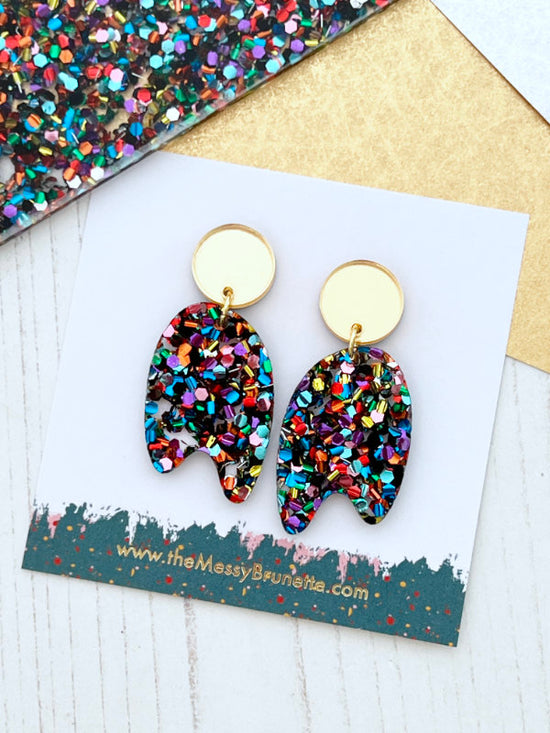 Party Multi Colour Sparkle Earrings