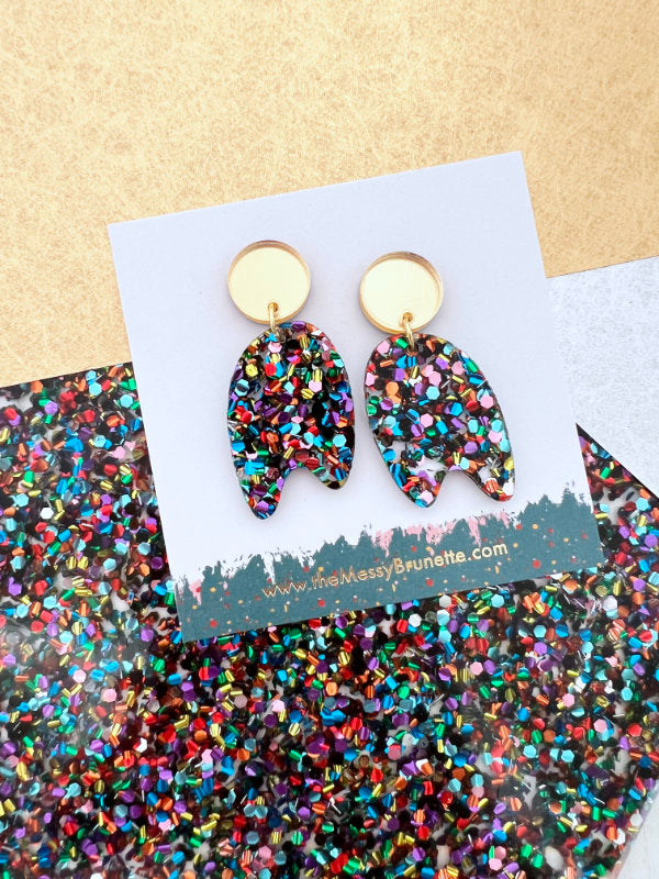 Party Multi Colour Sparkle Earrings