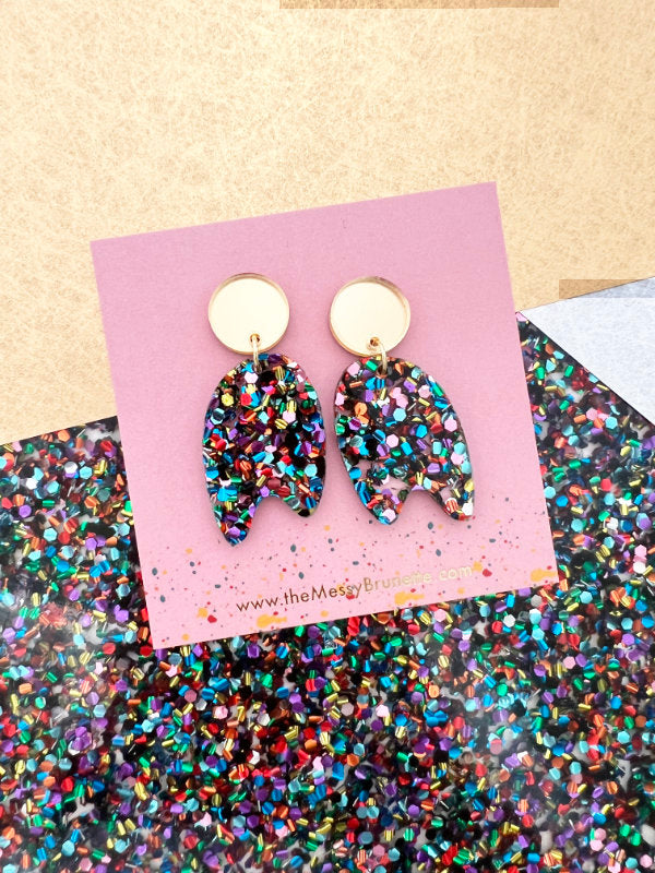 Party Multi Colour Sparkle Earrings