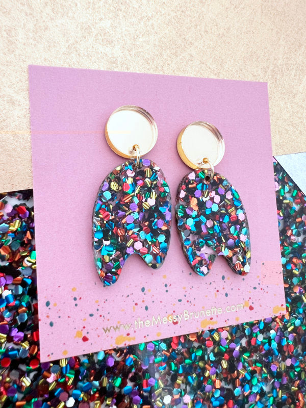 Party Multi Colour Sparkle Earrings