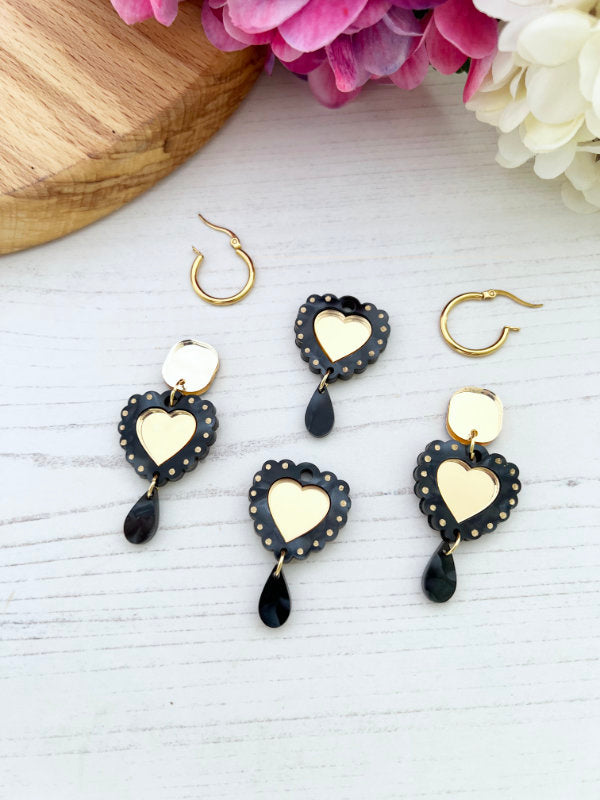 Heart Scallop Earrings in 2 Styles