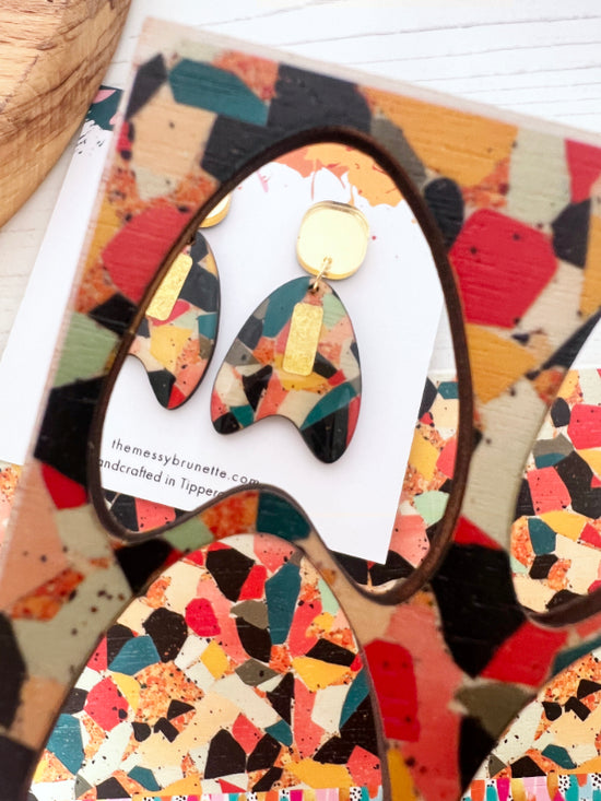 Mosaic Style Drop Earrings