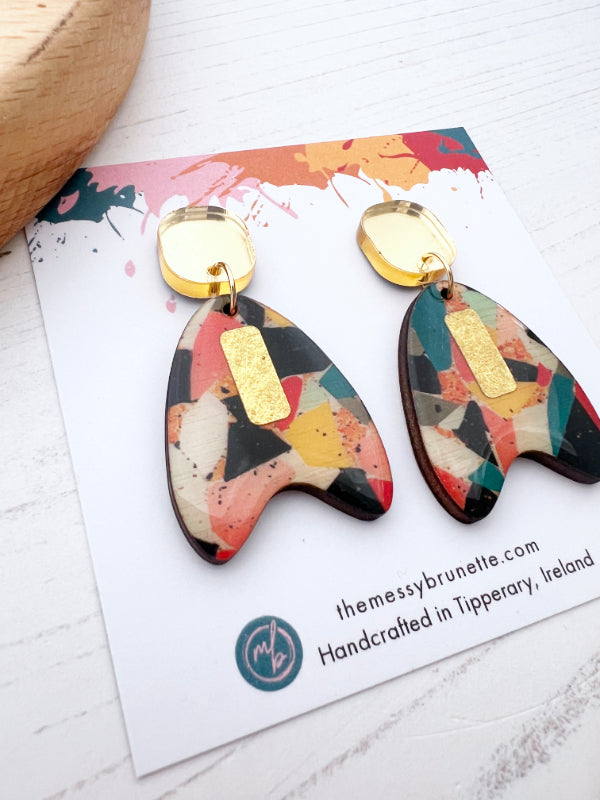 Mosaic Style Drop Earrings