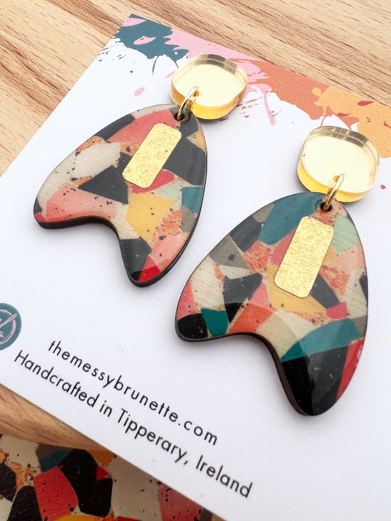 Mosaic Style Drop Earrings