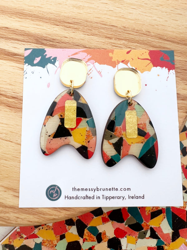 Mosaic Style Drop Earrings