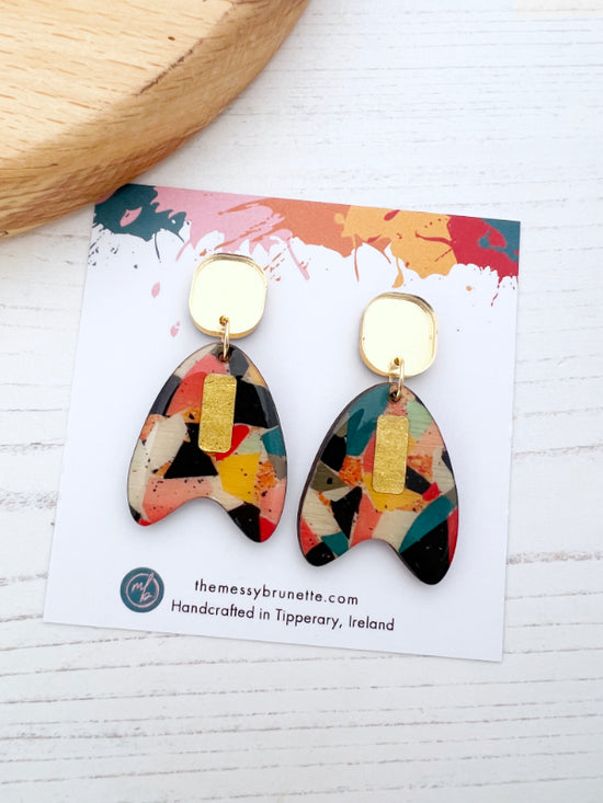 Mosaic Style Drop Earrings