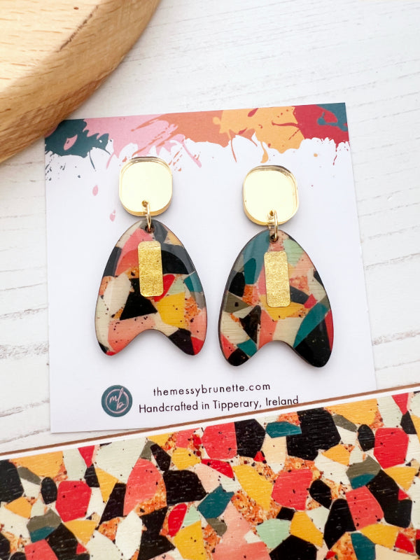Mosaic Style Drop Earrings