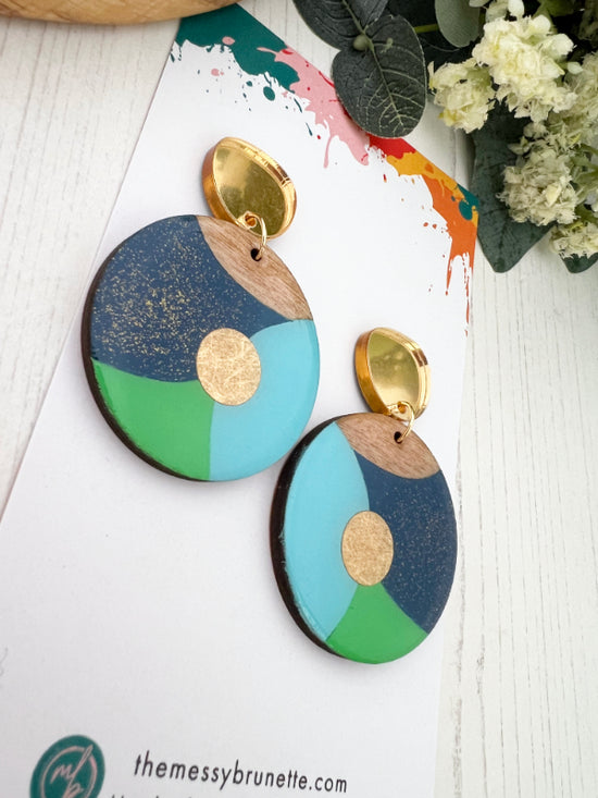 Painted Circle Earrings in 3 Styles