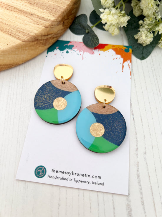 Painted Circle Earrings in 3 Styles