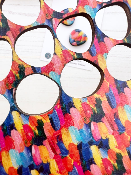 Brush Stroke Colourful Stud Earrings