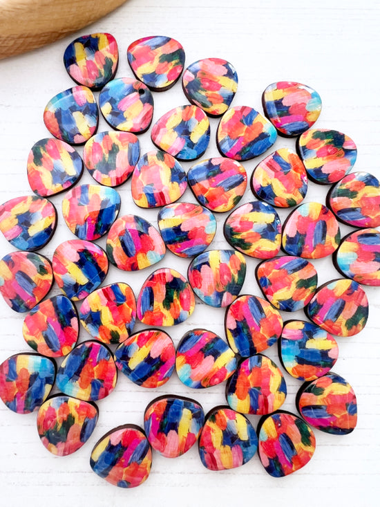 Brush Stroke Colourful Stud Earrings
