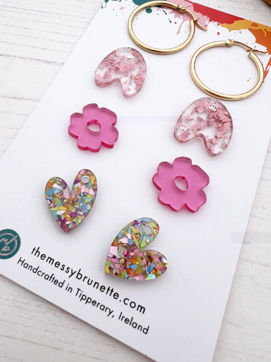 Earring Gift Set | Charm Hoop Earrings in 3 Styles