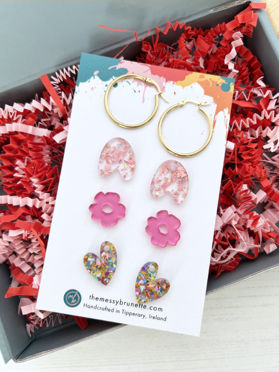 Earring Gift Set | Charm Hoop Earrings in 3 Styles