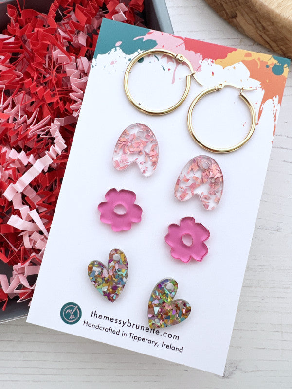 Earring Gift Set | Charm Hoop Earrings in 3 Styles